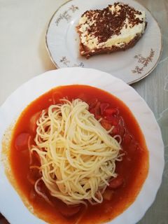 Lecsó kápia paprikával és tésztával 🌶️ recept fotója