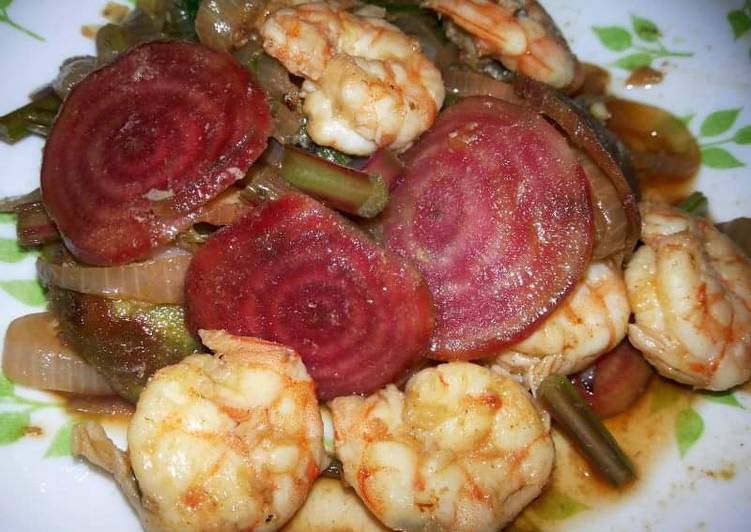 Ubi Beet Goreng Udang
