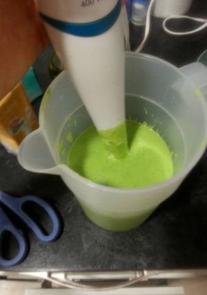 Una foto de Crema fría de guisantes con hierbabuena