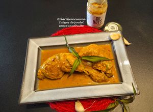 Une photo de Cuisses de poulet à la sauce cacahuète