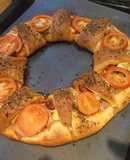 Pizza en rosca medio enrollada