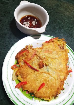 Foto resep Pajeon (pancake daun bawang korea)