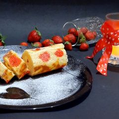 A picture of Strawberry swiss roll.