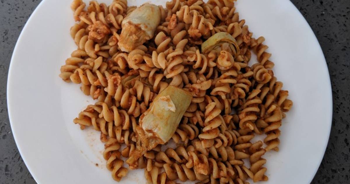 Pâtes sauce tomate et artichauts de Clem Cookpad
