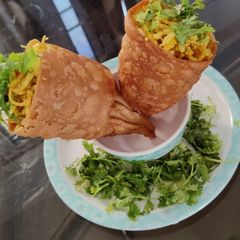 A picture of Cone bhel | Homemade Cone Chat.