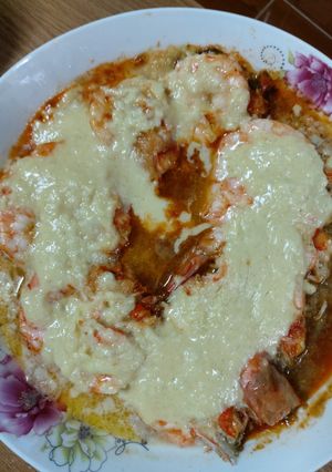 รูปของ กุ้งราดครีมนมสด