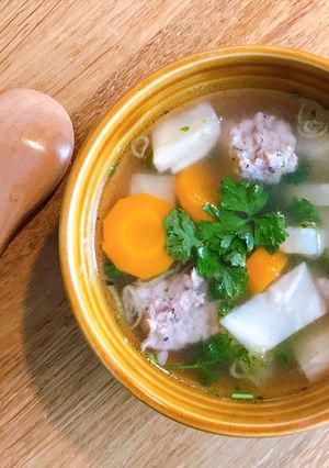 Hình của món Canh Củ Cần Tây Nấu Thịt Băm.