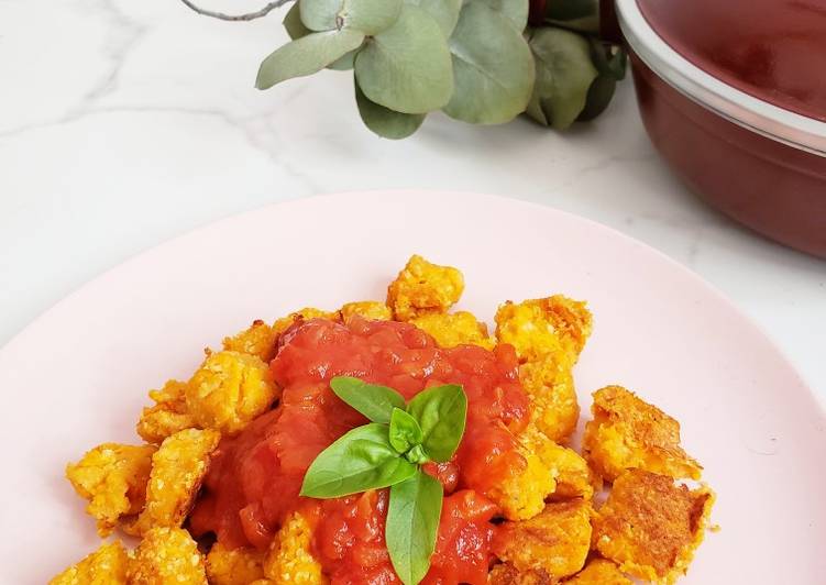 Malfatti de calabacín y harina de garbanzo