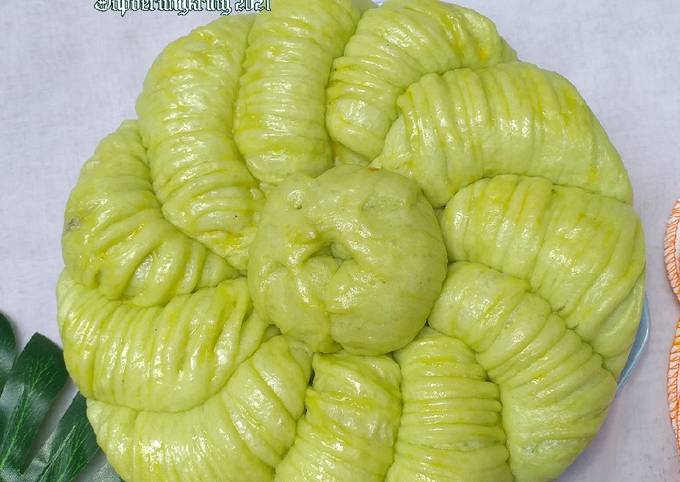 Cara Membuat 44.Wool roll bread pandan kukus Enak Dan Mudah