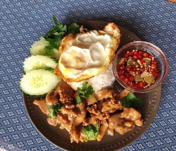 Update, Making Recipe  Thai Garlic  Pepper Chicken Kai Pad Gratiem Prik Thai ThaiChef Food Very Delicious
