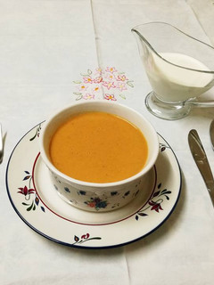 Una foto de Crema de langostinos