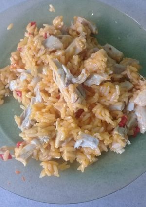 Una foto de Arroz salteadito con pollo