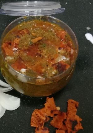 A picture of Besan chilla sabji.