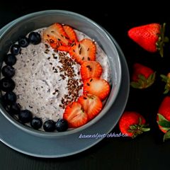 A picture of Greek yogurt chia seeds  bowl.