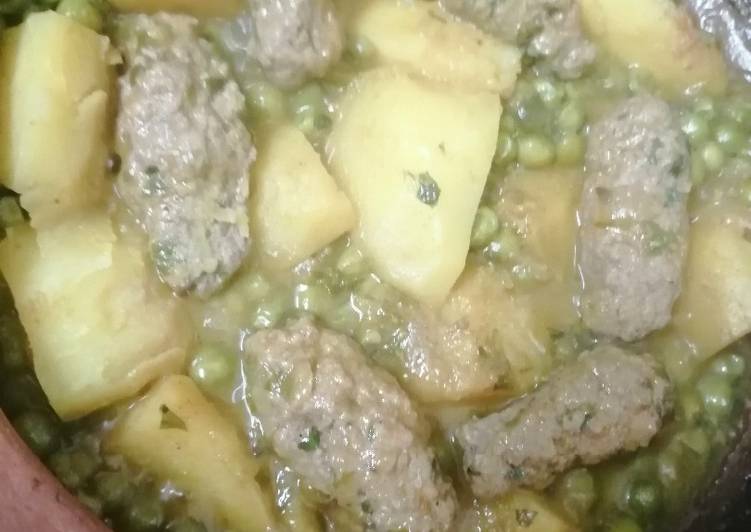 طاجين البازلا والبطاطا لذييذ 🤗