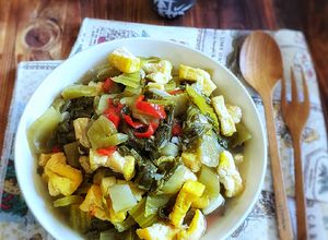 Foto resep Tumis Sawi Asin dan Tahu