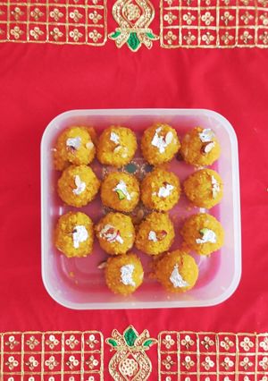 A picture of No Sugar Motichoor Laddoo in Air fryer.