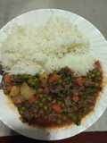 White rice with minji stew