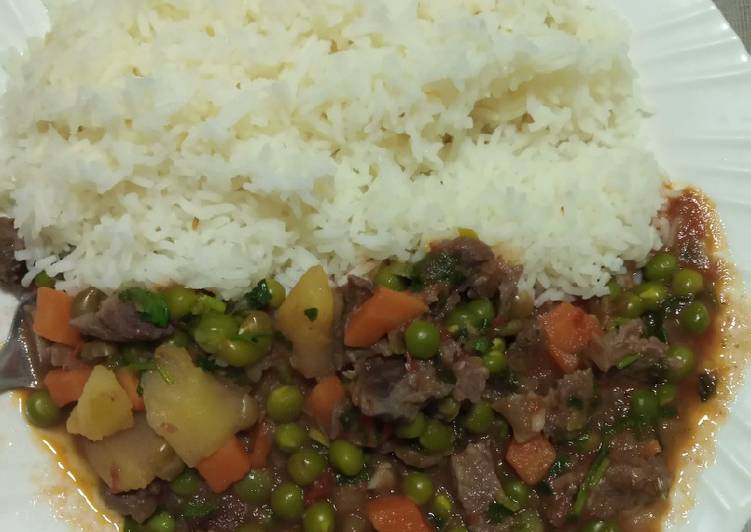 Simple Way to Prepare Super Quick Homemade White rice with minji stew