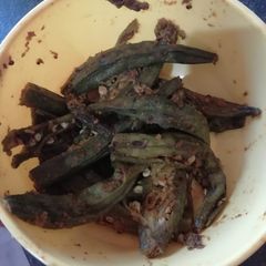 A picture of Bharwa bhindi.
