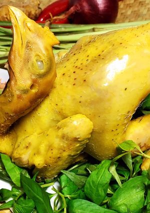 Hình của món Gà Tre Hấp Muối Sả (Bằng Nồi Cơm Điện).