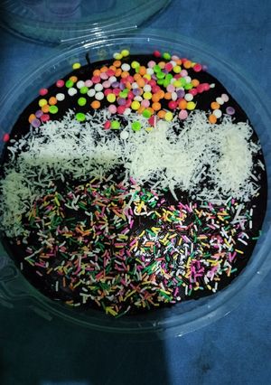 Foto resep Cake selai kacang & nutrigell chocolate topping