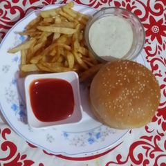 A picture of Chicken cheese burger.