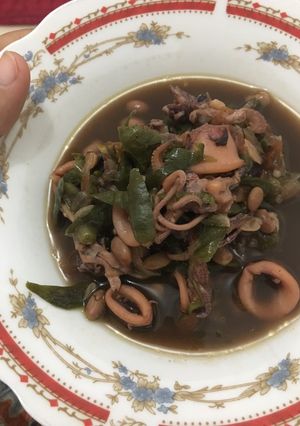 Foto resep Tumis cumi tinta hitam