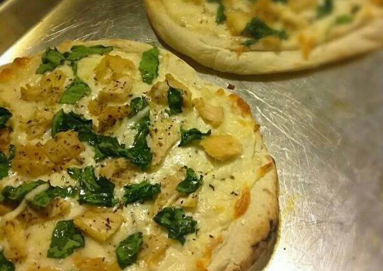 Steps to Make Any-night-of-the-week Quick &amp; Easy Chicken Florentine Pizzas