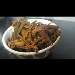 Masale wali bhindi (okra) A picture of Masale wali bhindi (okra).