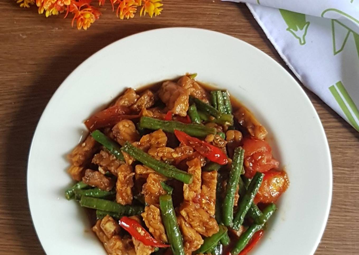 Tumis Kacang Panjang - Tempe