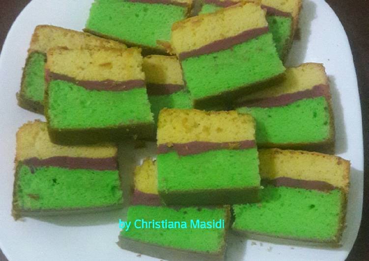 Bolu pandan vanilla lapis taro