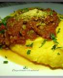 Polenta con salsa boloñesa de lentejas