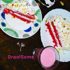 Rose milk pistachios cake eggless A picture of Rose milk pistachios cake eggless.