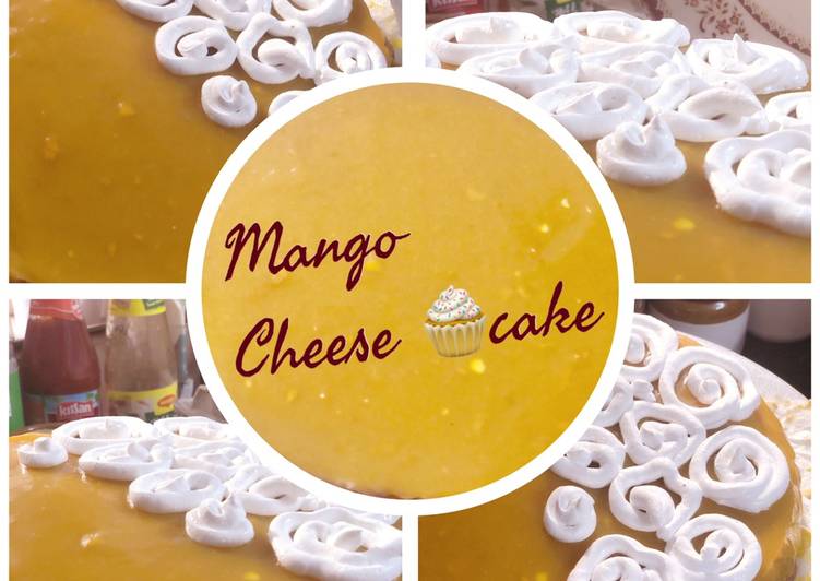 Eggless Mango Cheesecake
