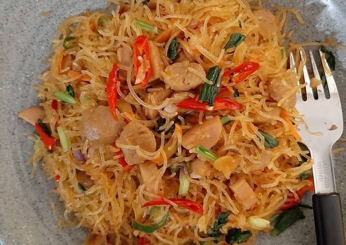 Resep: Bihun goreng bakso sosis Bahan Sederhana