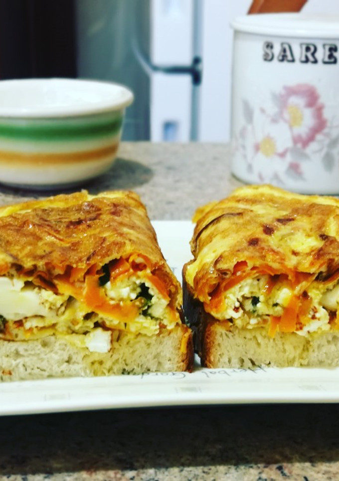 Una foto de Tortilla francesa con zanahoria