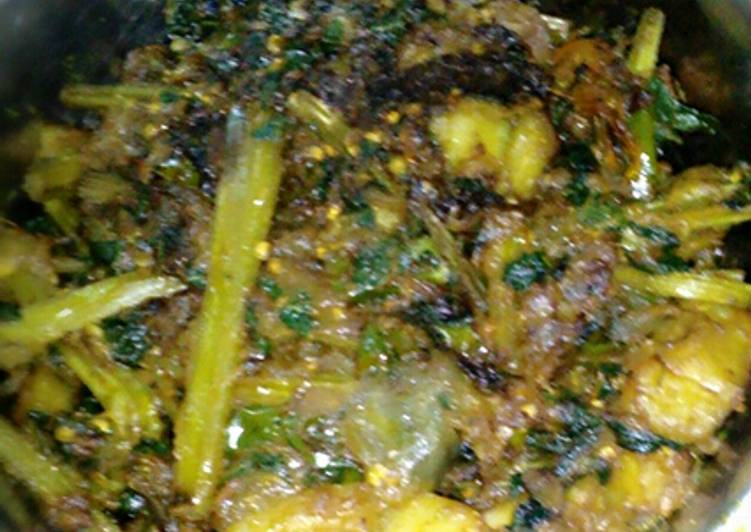 Simple Way to Prepare Homemade Bottle gourd leaves and stem  fry (lau saker ghonto)