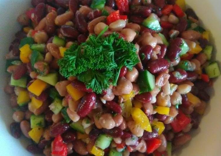 Steps to Make Super Quick Homemade Beans and Peppers Salad