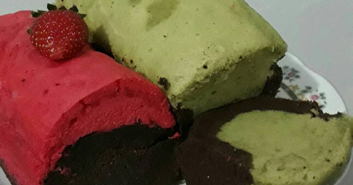 Resep Brownies Kukus Greentea Cokelat dan Red Velvet Cokelat oleh