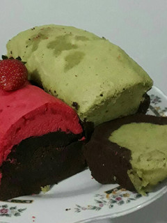 Foto resep Brownies Kukus Greentea Cokelat dan Red Velvet Cokelat