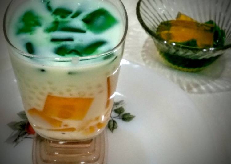 Recipe of Homemade Sago Milk and jelly drink