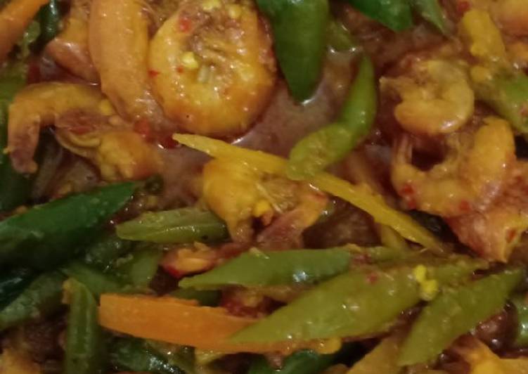 makanan Udang buncis wortel bumbu kuning Anti Gagal