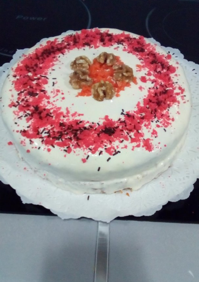 Una foto de Tarta de zanahorias con crema de queso
