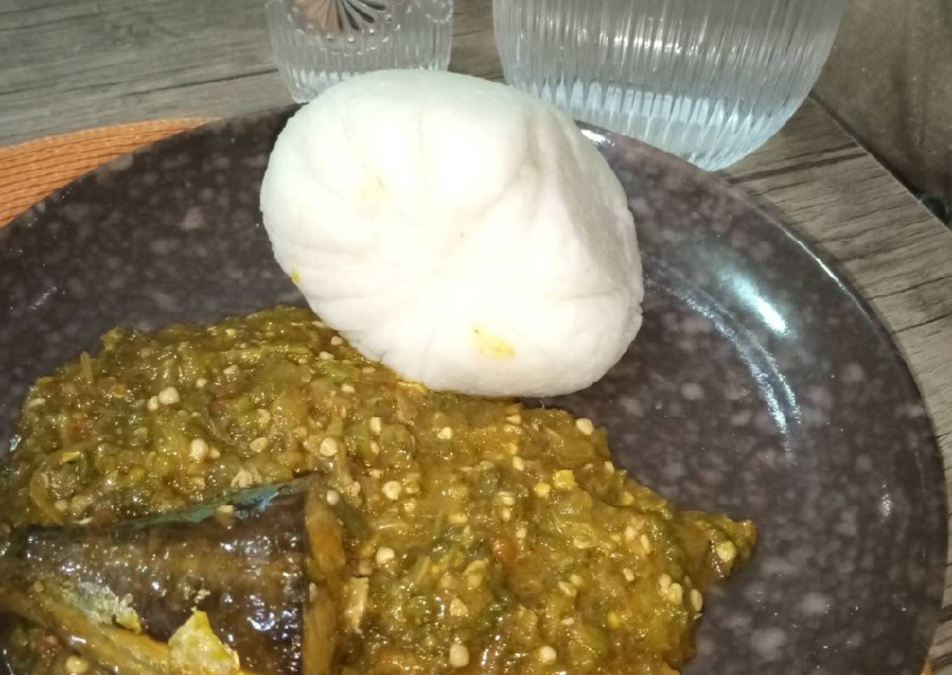 Tuwan shinkafa and okoro soup