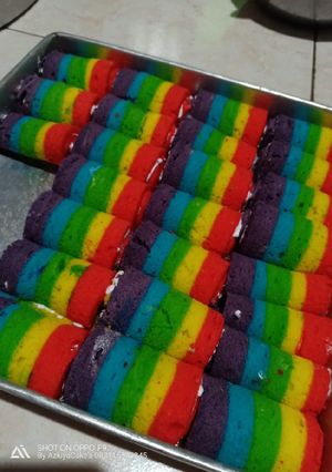 Foto resep Rainbow gulung anti gagal