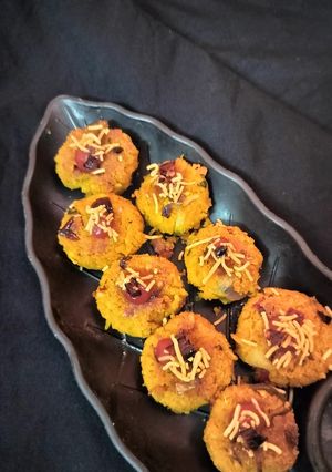 A picture of Leftover poha and barley flour tikki.