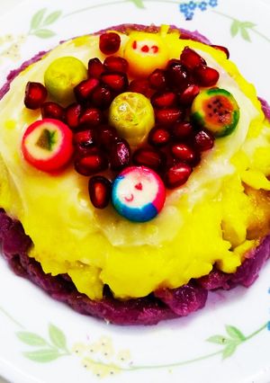 A picture of Lemon Pomegranate Pudding.