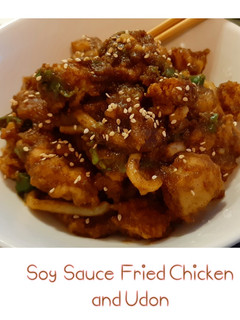 Foto resep Soy Sauce Fried Chicken and Udon/Toppoki