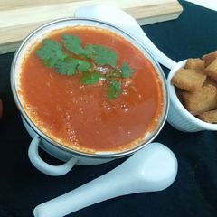 A picture of No onion no garlic tomato soup.